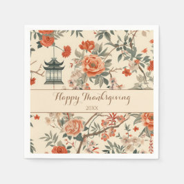 Elegant Fall Chinoiserie Thanksgiving Pappersservett