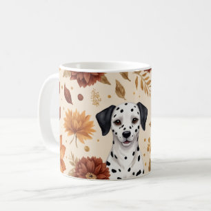 Elegant Fall Dalmatisk Blommigt Dekortecken Kaffemugg