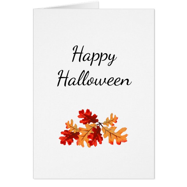 Elegant Fall Foliage Simple Halloween-kort Hälsningskort (Framsidan)