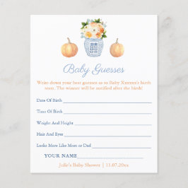 Elegant Fall Gissa Baby Birth Stats Shower Game