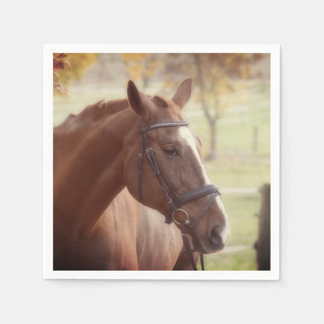 Elegant Fall Häst Tema Pappersservett (Framsidan)