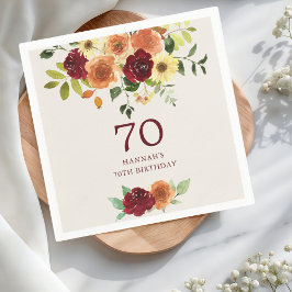 Elegant Fall | Hösten Blommigt 70:e födelsedagen Pappersservett