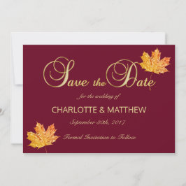 Elegant FALL i KÄRLEK Burgundy Marsala Bröllop Spara Datumet