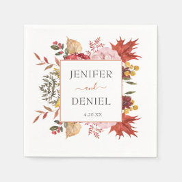 Elegant Fall Leaves Autumn Wedding Pappersservett