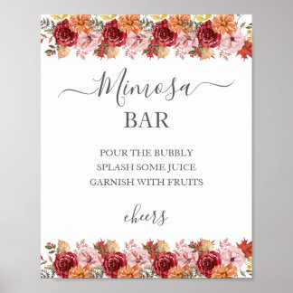 Elegant Fall Leaves Autumn Wedding  Poster