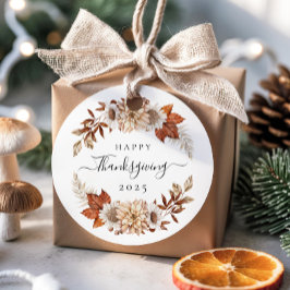 Elegant Fall Leaves Thanksgiving Gåvor Etiketter