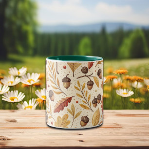 Elegant Fall Mönster Två-Tonad Mugg