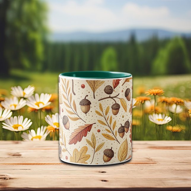 Elegant Fall Mönster Två-Tonad Mugg (Skapare uppladdad)