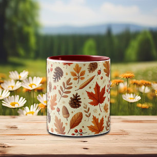 Elegant Fall Mönster Två-Tonad Mugg