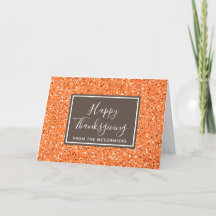 Elegant Fall Orange Glitter Thanksgiving Anpassnin