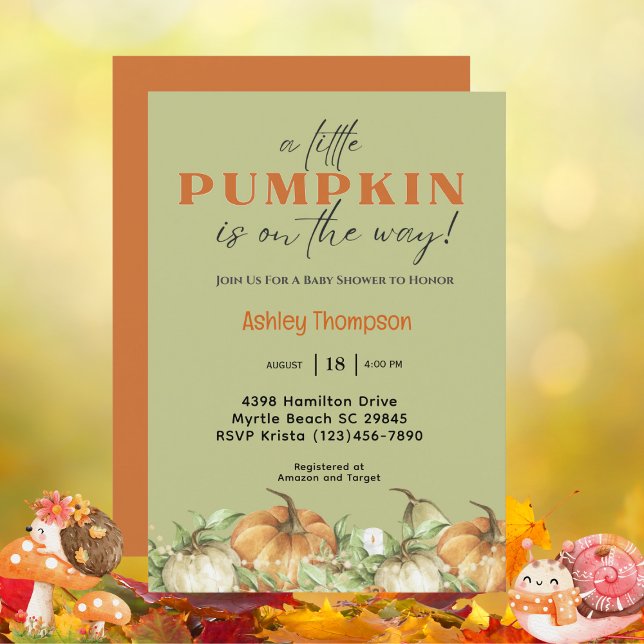 Elegant Fall Pumpkin Baby Shower Inbjudningar (Skapare uppladdad)
