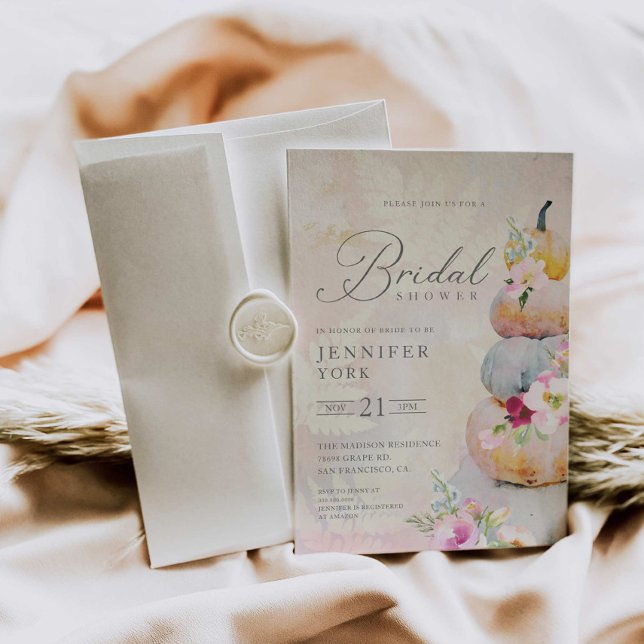 Elegant Fall Pumpkin Inbjudningskort för möhippan (Skapare uppladdad)