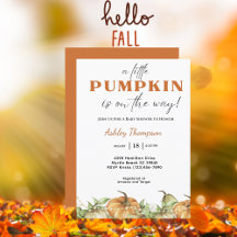 Elegant Fall Rosa Pumpkin Baby Shower