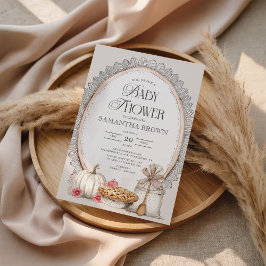 Elegant Fall Rustic Baby Shower Inbjudningar