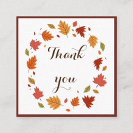 Elegant Fall Tack-kundvärdering för  i Löv Fyrkantigt Visitkort