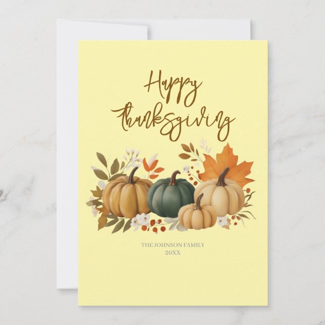 Elegant Fall Thanksgiving Card Julkort (Framsida)