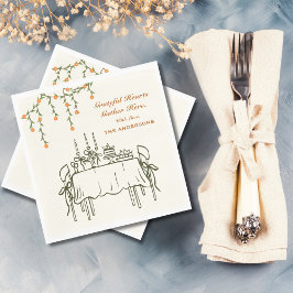 Elegant Fall Thanksgiving Friendsgiving middag Pappersservett