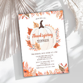 Elegant Fall Thanksgiving middag Inbjudningar