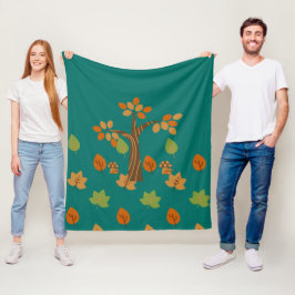Elegant Fall Träd & Löv Snyggt Fleecefilt