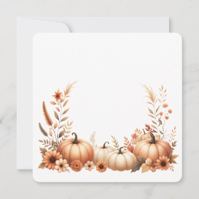 Elegant fall watercolor illustration inbjudningar (Framsida)