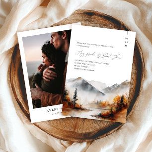 Elegant Fall Wedding Boho Photo Inbjudningar