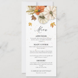Elegant Fall Wedding Menu Inbjudningar