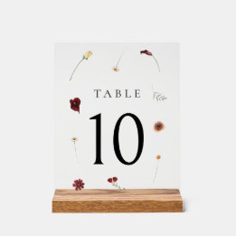Elegant Fall Wildblomme Bröllop Bordsnummer #10