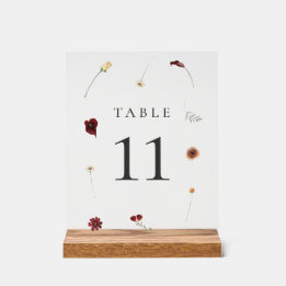 Elegant Fall Wildblomme Bröllop Bordsnummer #10