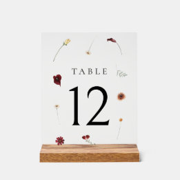 Elegant Fall Wildblomme Bröllop Bordsnummer #12