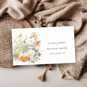 Elegant Fall Wildblompumpkin Bröllop webbplats Tilläggskort
