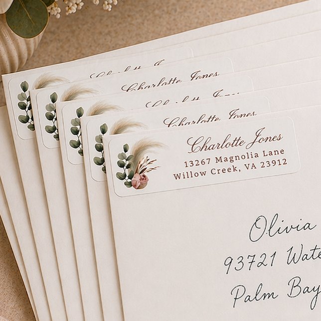 Elegant Fallbloms Returadressetikett Returadress Etikett (Return Address Label)