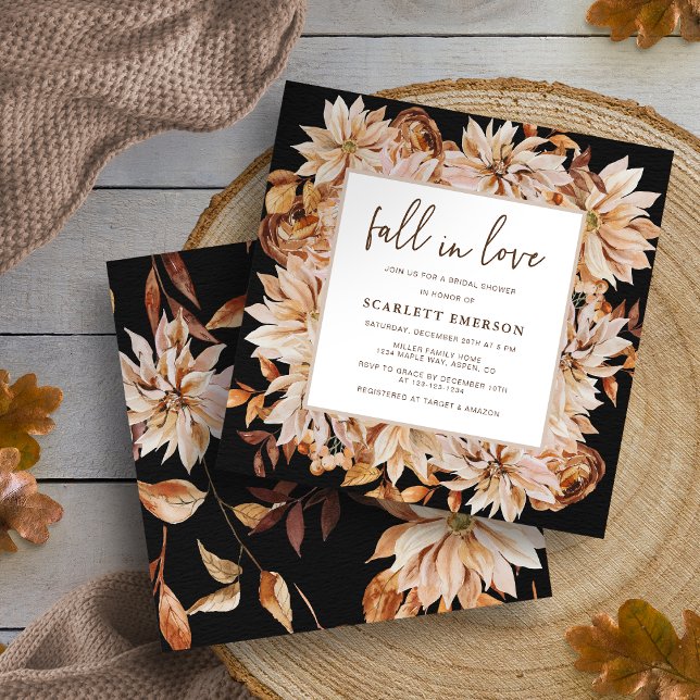 Elegant faller i Möhippan Kärlek Inbjudningar (Elegant Fall In Love Bridal Shower Invitation
)