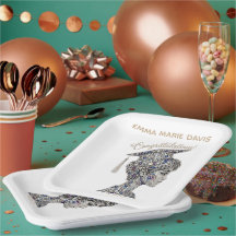 Elegant falsk diamant & safir examen tjej Pa