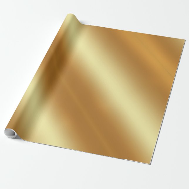 Elegant falsk guld Enkel julklappspresent Presentpapper (Utrullad)