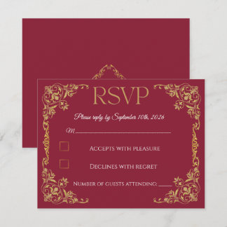 Elegant falsk guld folie botanisk svar RSVP bröllo