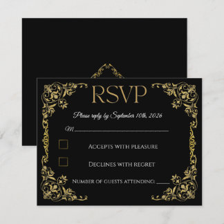 Elegant falsk guld folie botanisk svar RSVP bröllo