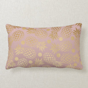 elegant falskt guld ananas mönster prickar lumbarkudde