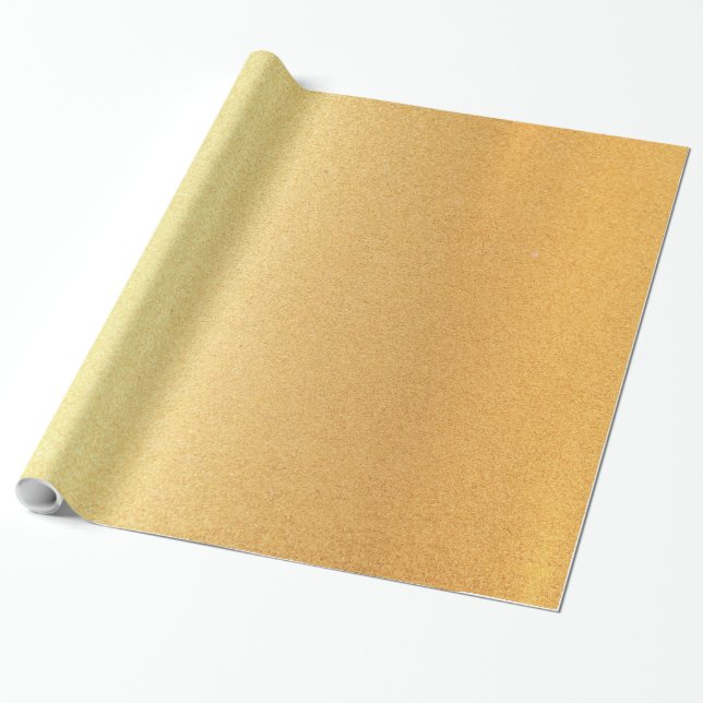 Elegant falskt guld glänsande modern gyllene blank presentpapper (Utrullad)