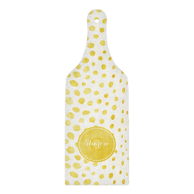 Elegant falskt guld glitter gepardtryck monogram (Framsidan)