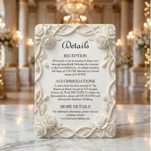 Elegant Falsputs Floral Relief Formell Bröllopsdek Tilläggskort