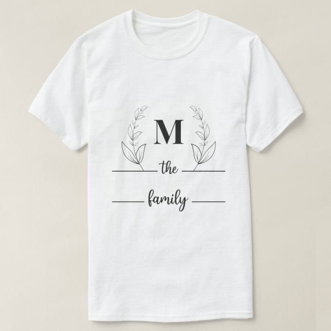 Elegant familj initial logodesign med 'M' w T Shirt (Design framsida)