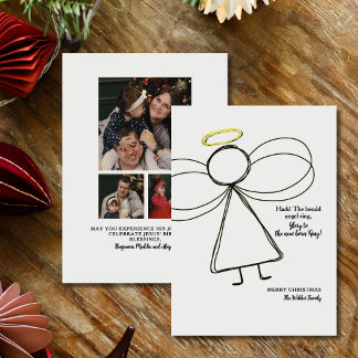 Elegant Familj Kristna Religiösa Foto Jul Julkort