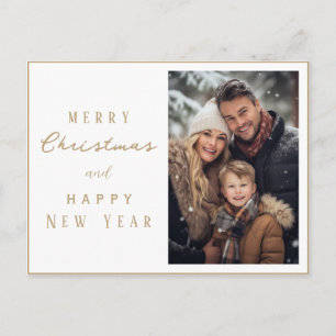 Elegant Familjefoto God Jul Nytt År Vykort