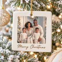 Elegant familjefoto God jul prydnad