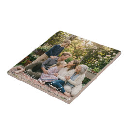Elegant Familjefoto Personlig Kakelplatta