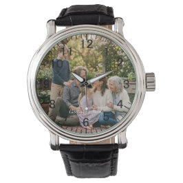 Elegant familjefoto personliggjort armbandsur