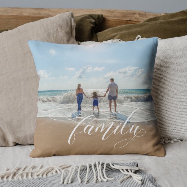Elegant familjekalligrafi anpassad bild kudde (Skapare uppladdad)