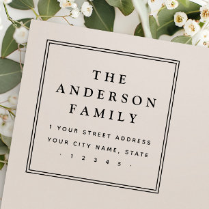 Elegant-familjen namn gräns returadress stämpel