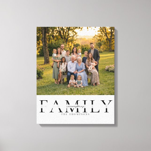 Elegant familjenamn minnessgåva foto canvastryck (Framsida)