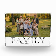 Elegant Familjenamn Minnessgåva Foto Present